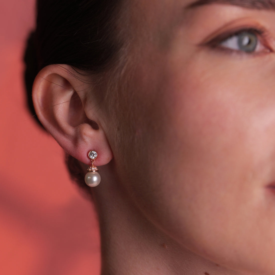 Elara Pearl Drops – Rose Gold